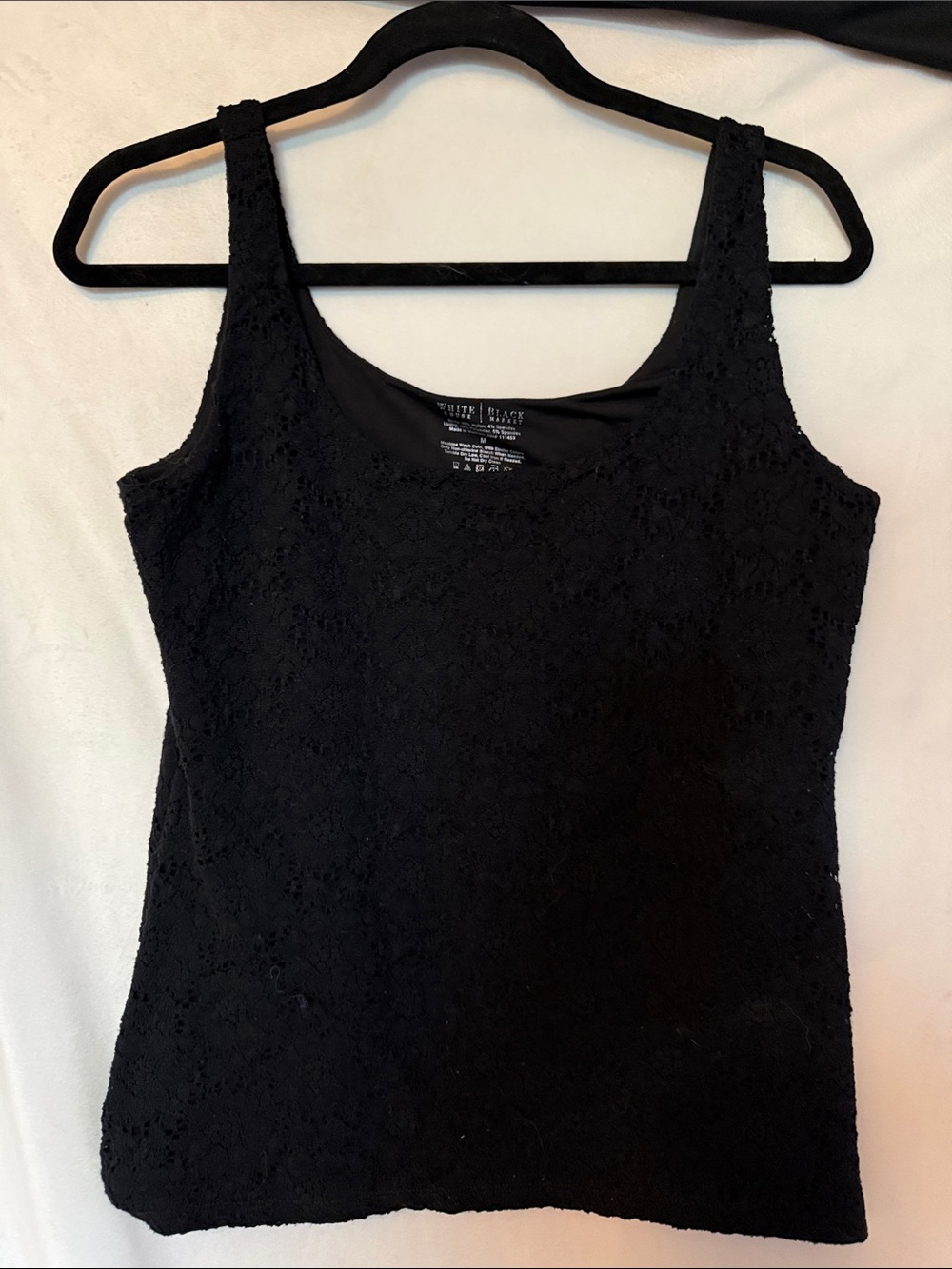 White House Black Market Black Lace Scoop Tank
